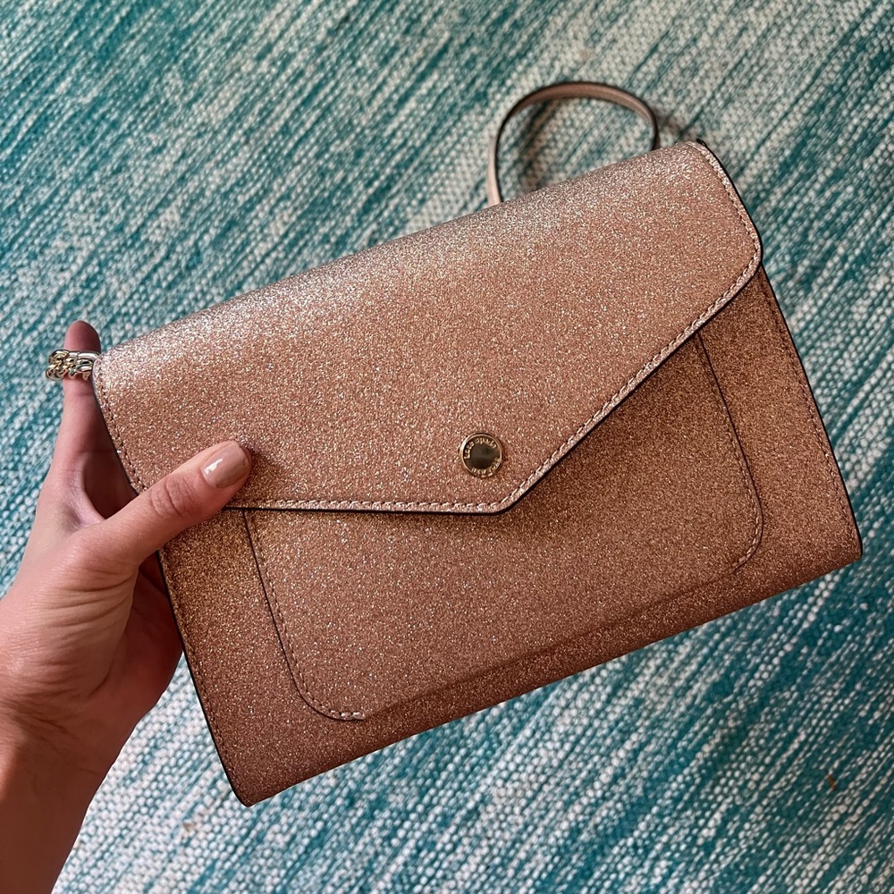 Kate Spade Tinsel Sparkle Rose Gold Crossbody Bag